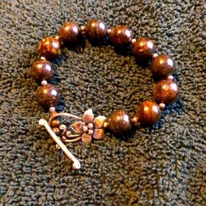 Silpada sterling and bronzite stone bracelet